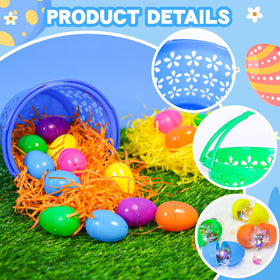 Garma 60g six-color Easter grass adds colorful base and cushion.