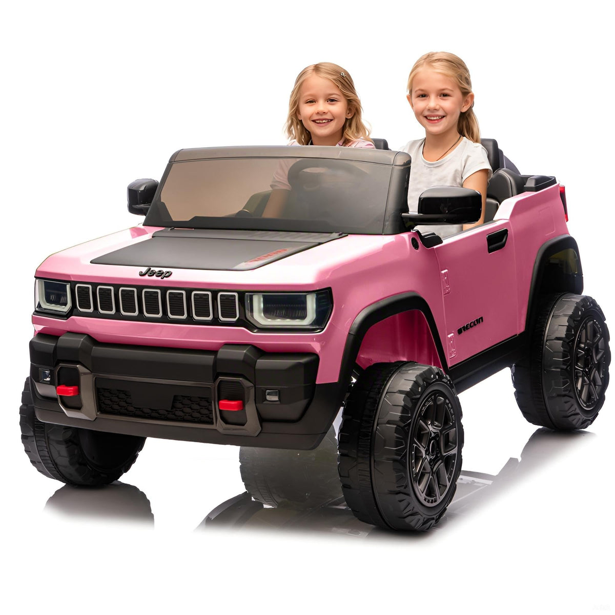 Garvee 24V licensed ride-on car front-angle view with LED headlights for outdoor fun.