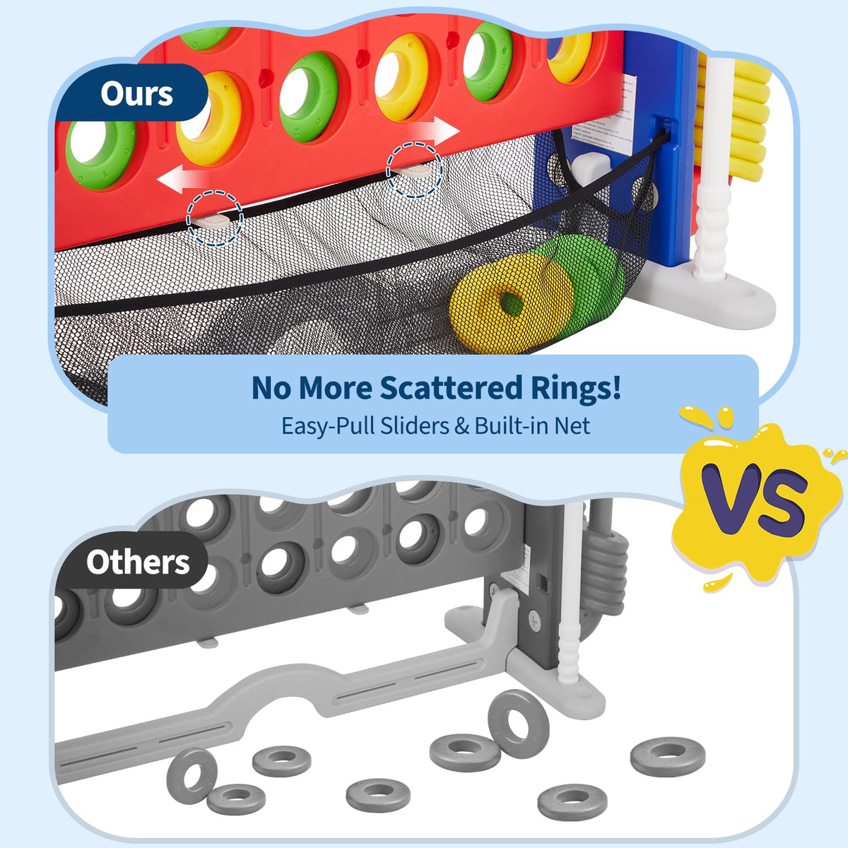 Garvee Giant 4-in-a-Row quick-release slider speeds resets between rounds.