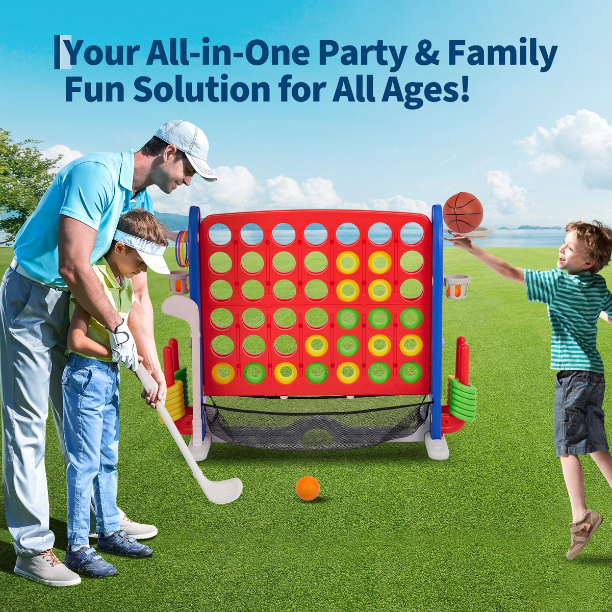 Garvee Giant 4-in-a-Row ring toss expands backyard game options.