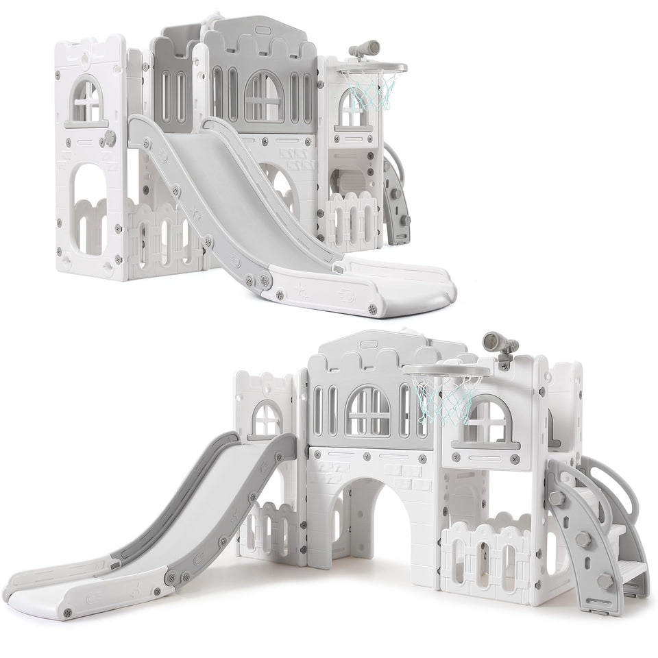 Garvee 8-in-1 toddler slide overview for versatile indoor and outdoor play.