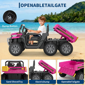 GarveeLife 24V 2-seater dump bed operation in action for imaginative construction play