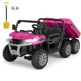 GarveeLife 24V 2-seater dump truck front view for outdoor adventures