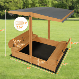 GARWOOD retractable canopy provides sun protection while keeping sand visible.
