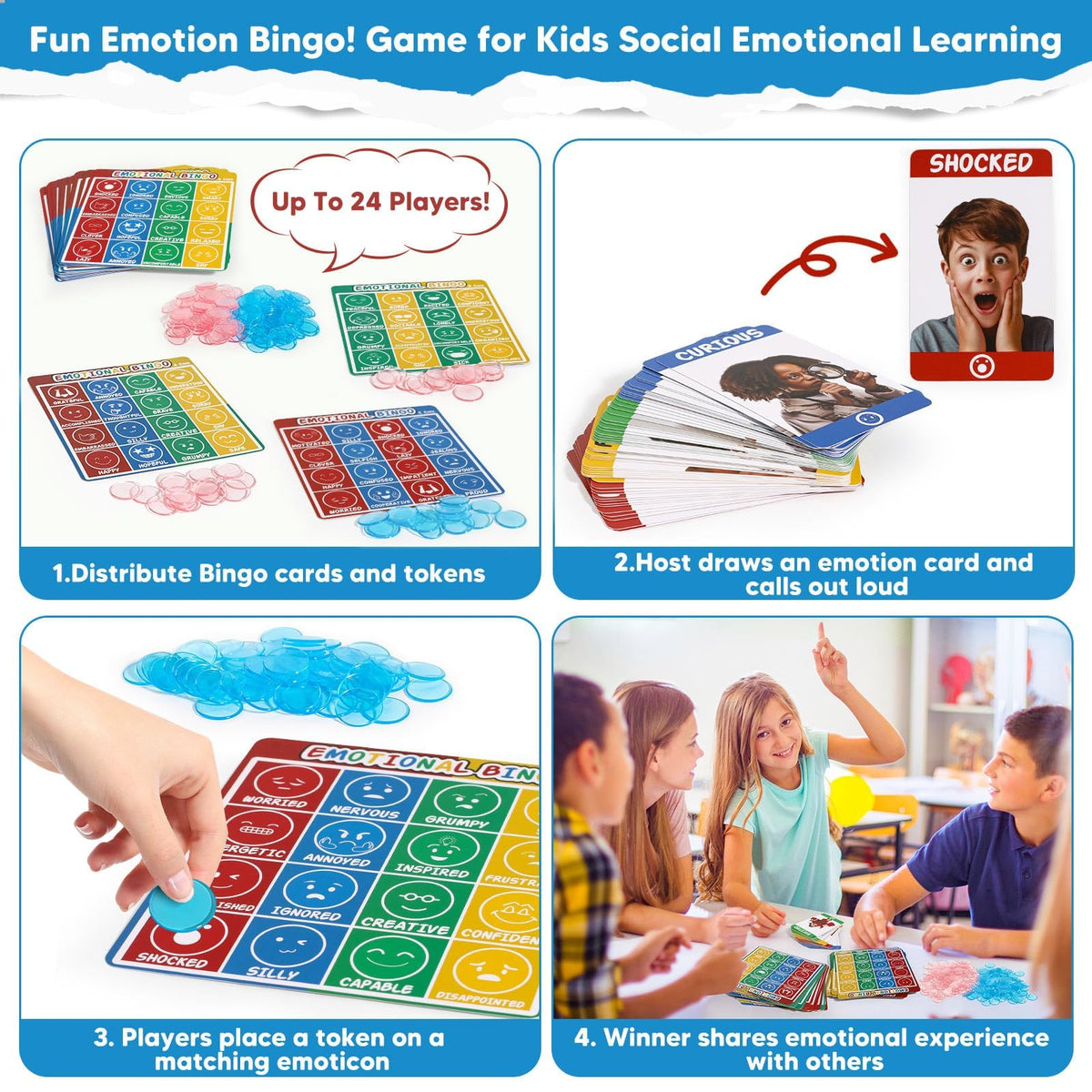 Garybank 56 emotion cards with real-life faces aid emotion recognition