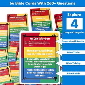 Garybank 66 flash cards spread for Bible trivia and discussion