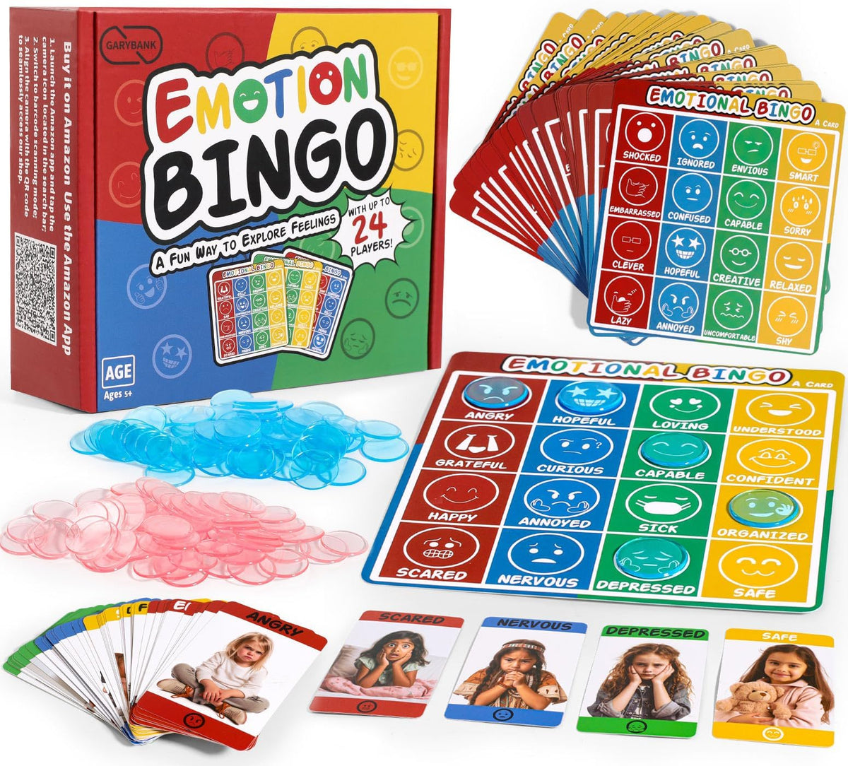Garybank Emotion Bingo Game for Kids promotes social skills through interactive play