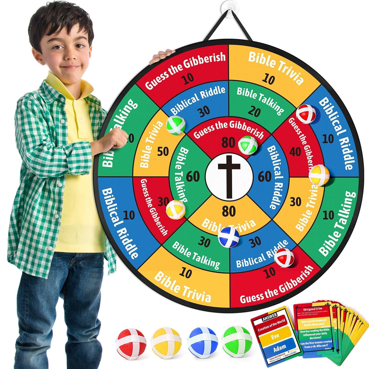 Garybank Faith Darts board ready for family game night to spark faith conversations