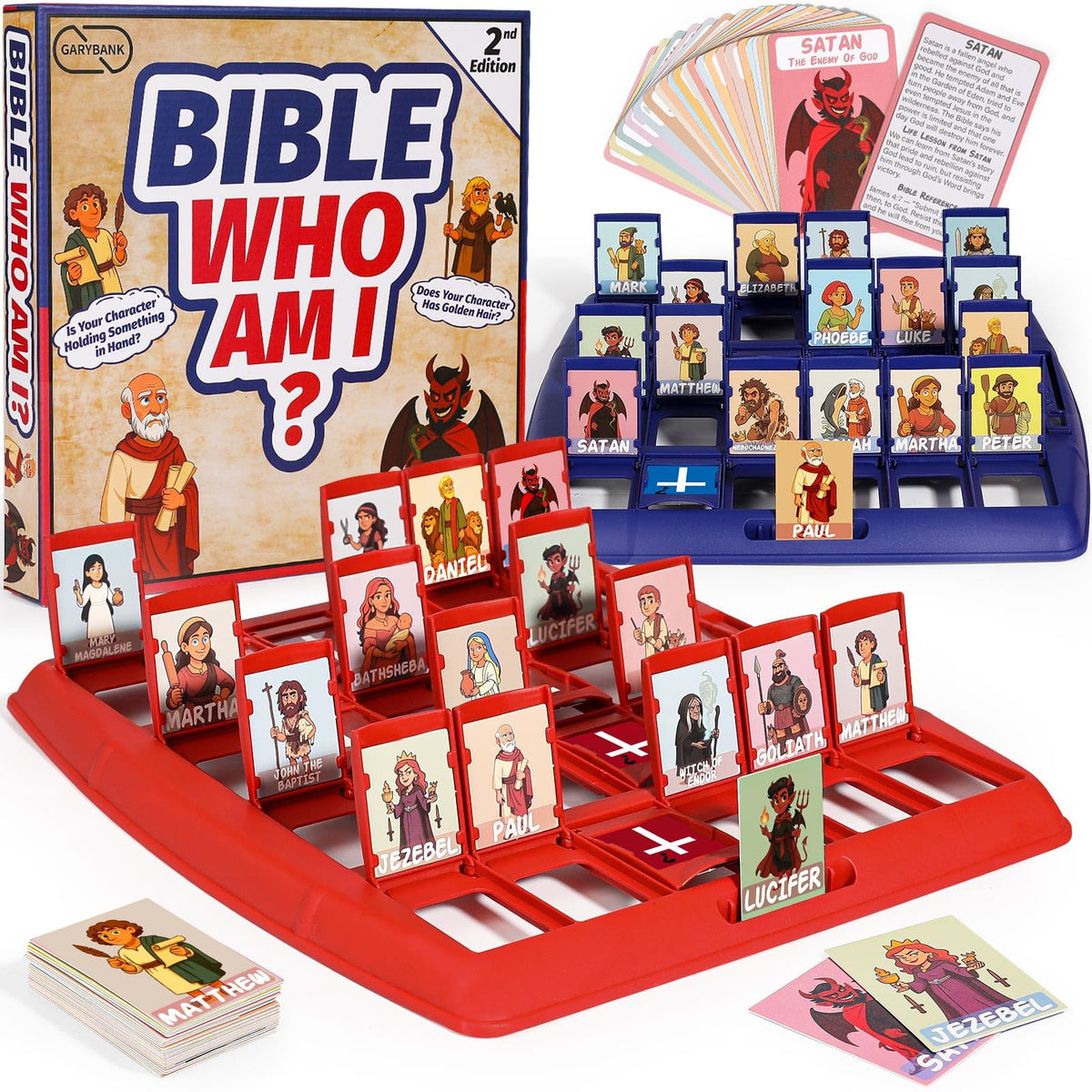 Garybank Guess Bible Who Am I Game box with vibrant colors for family play