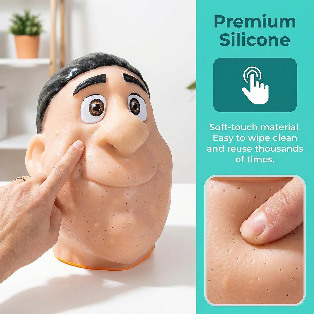 GASDBYUB Pimple Daddy toy's soft silicone surface, durable and easy to clean