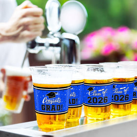 Gatherfun 100-count grad party cups offer sturdy plastic for busy celebrations.