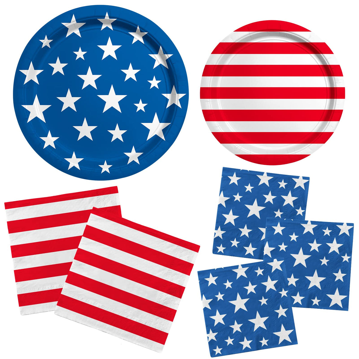 Gatherfun flag napkins offering quick cleanup at parties and parades.