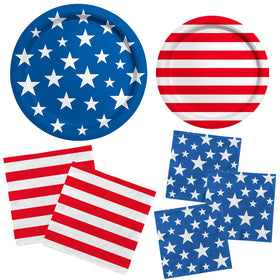 Gatherfun flag napkins offering quick cleanup at parties and parades.
