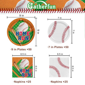 Gatherfun baseball party plates dessert 7 inch ideal for sweet treats during game nights.