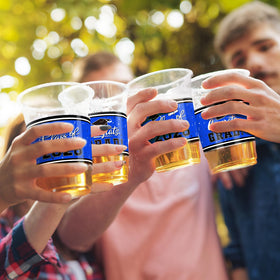 Gatherfun blue graduation drinkware versatile for beverages and toasts.