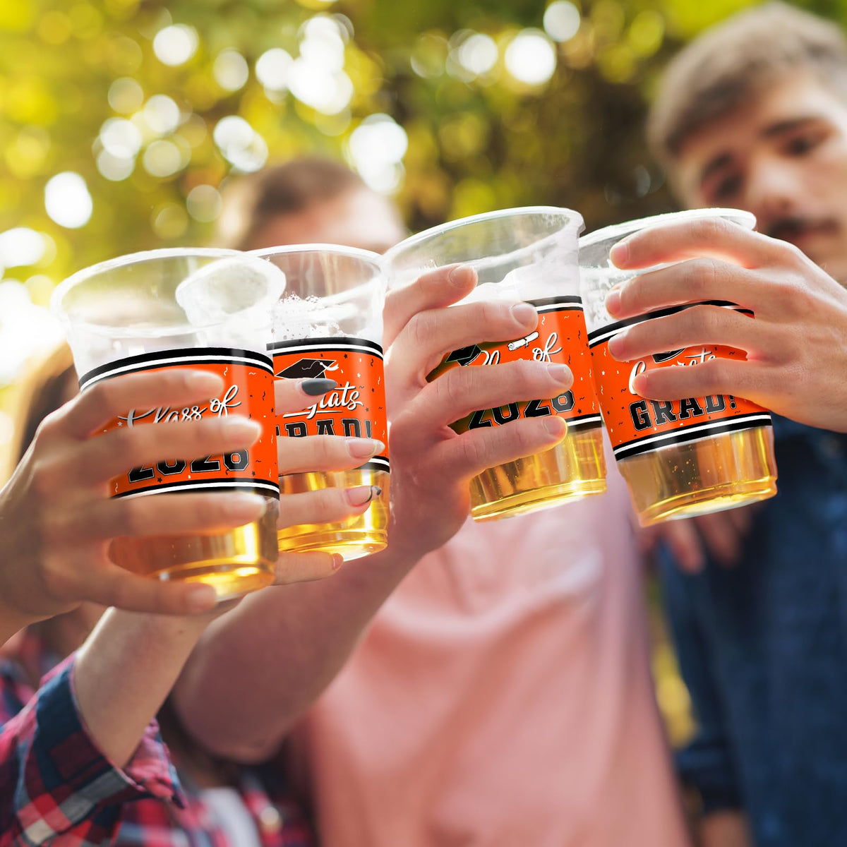 Gatherfun class of 2026 cups showcase festive slogans for memorable photos.