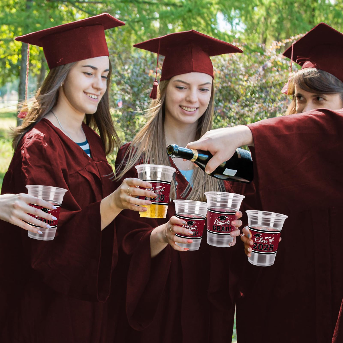 Gatherfun Class of 2026 cups side-by-side display, sturdy drinkware for events.