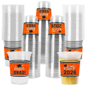 Gatherfun class of 2026 graduation cups in bright orange with 16oz capacity.