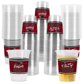 Gatherfun Class of 2026 graduation cups, pack-front view, durable 16oz partyware.