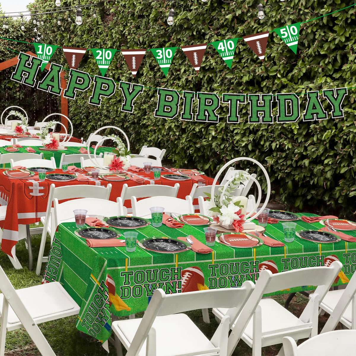Gatherfun football banner brightens the space with team spirit for your party.