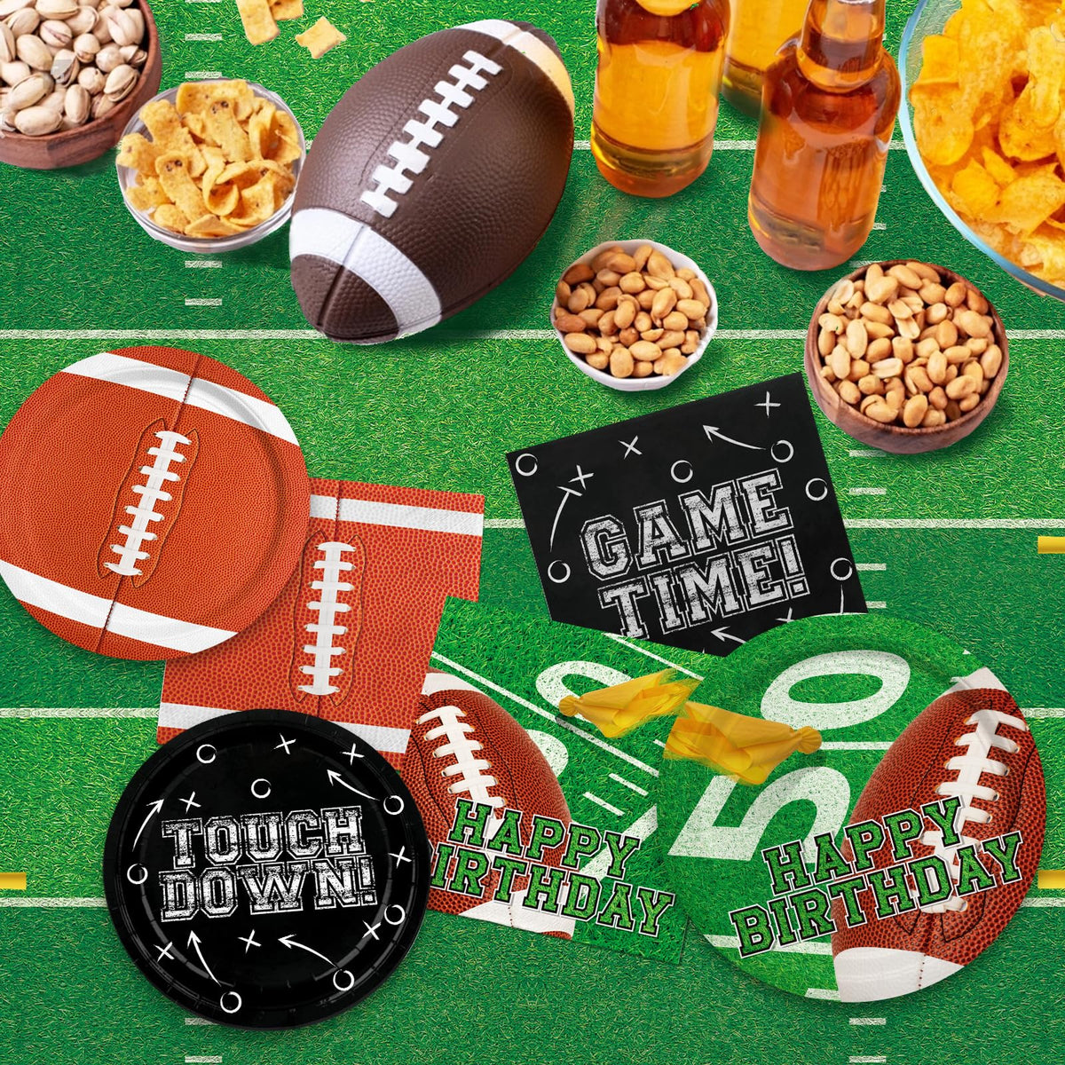 Gatherfun football cups 12oz ideal for beverages during tailgates and parties.