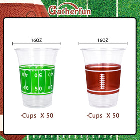 Gatherfun 16oz football cups designed for sturdy, convenient beverage service.