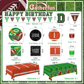 Gatherfun football dessert plates 7in feature two designs for fun, themed treats.