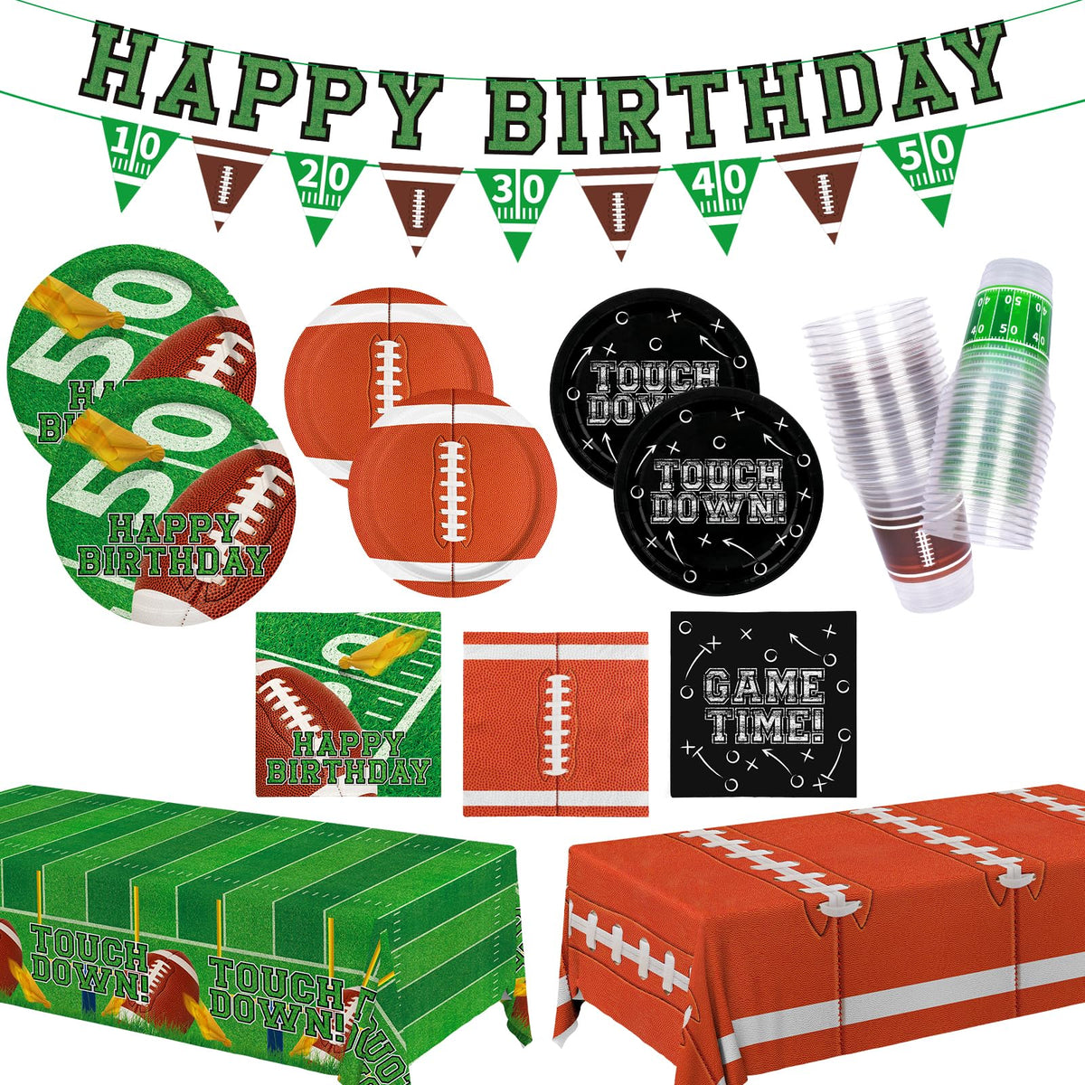 Gatherfun football plates 9in for sturdy, kid-friendly game day meals and quick cleanup.
