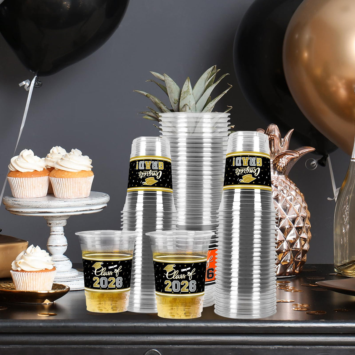 Gatherfun durable plastic cups ideal for mixed drinks at grad parties