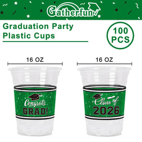 Gatherfun graduation cups featuring hats and scrolls for vibrant ceremonies.