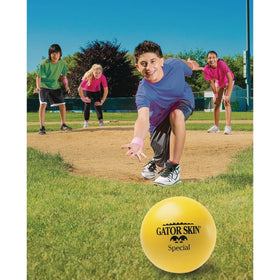 Gator Skin Special-8 foam ball features a durable polyurethane coating that reduces surface marks during play.