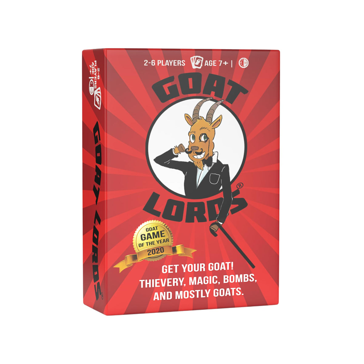 Gatwick Games Goat Lords packaging front showing family friendly design