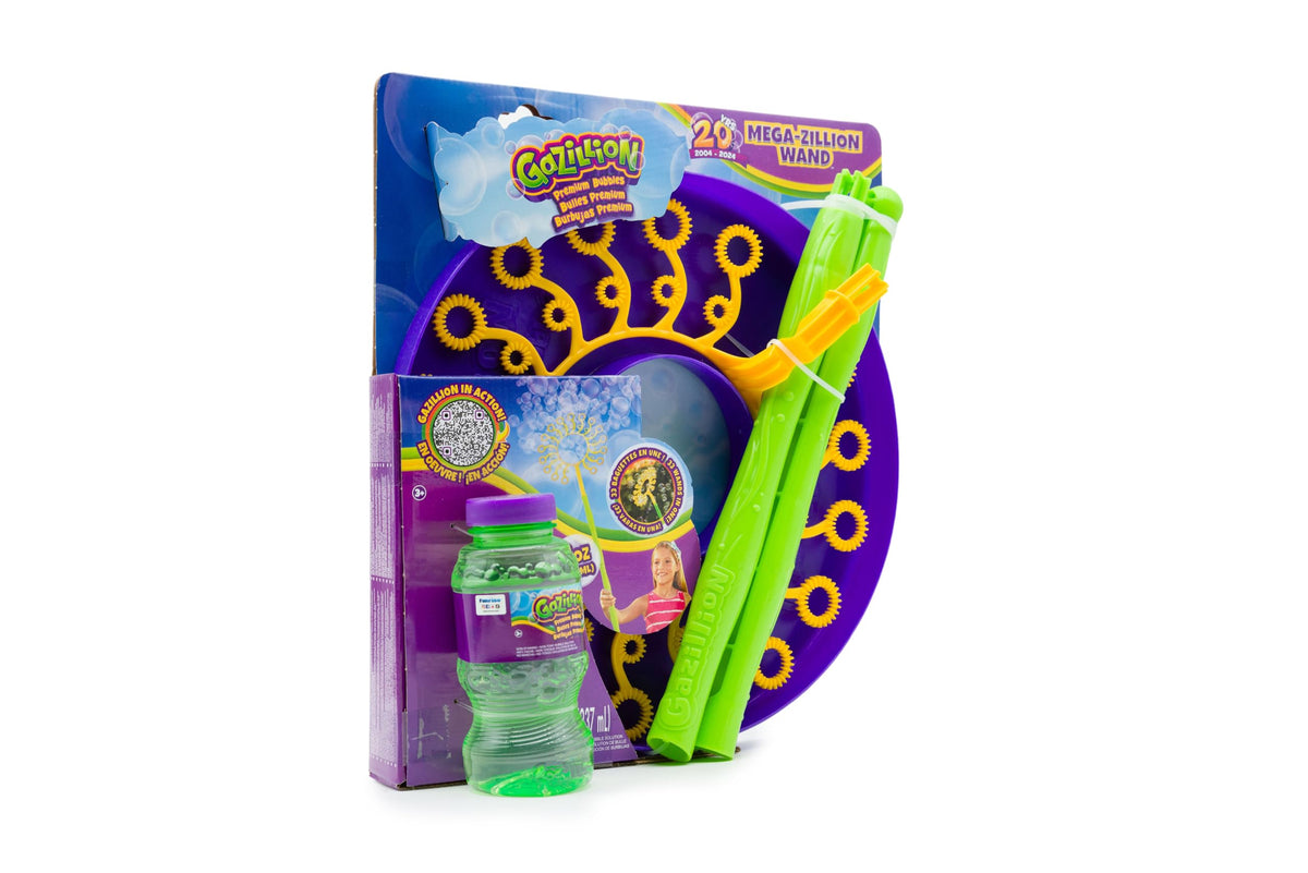 Child-friendly Gazillion wand being used by kids for bubble fun.