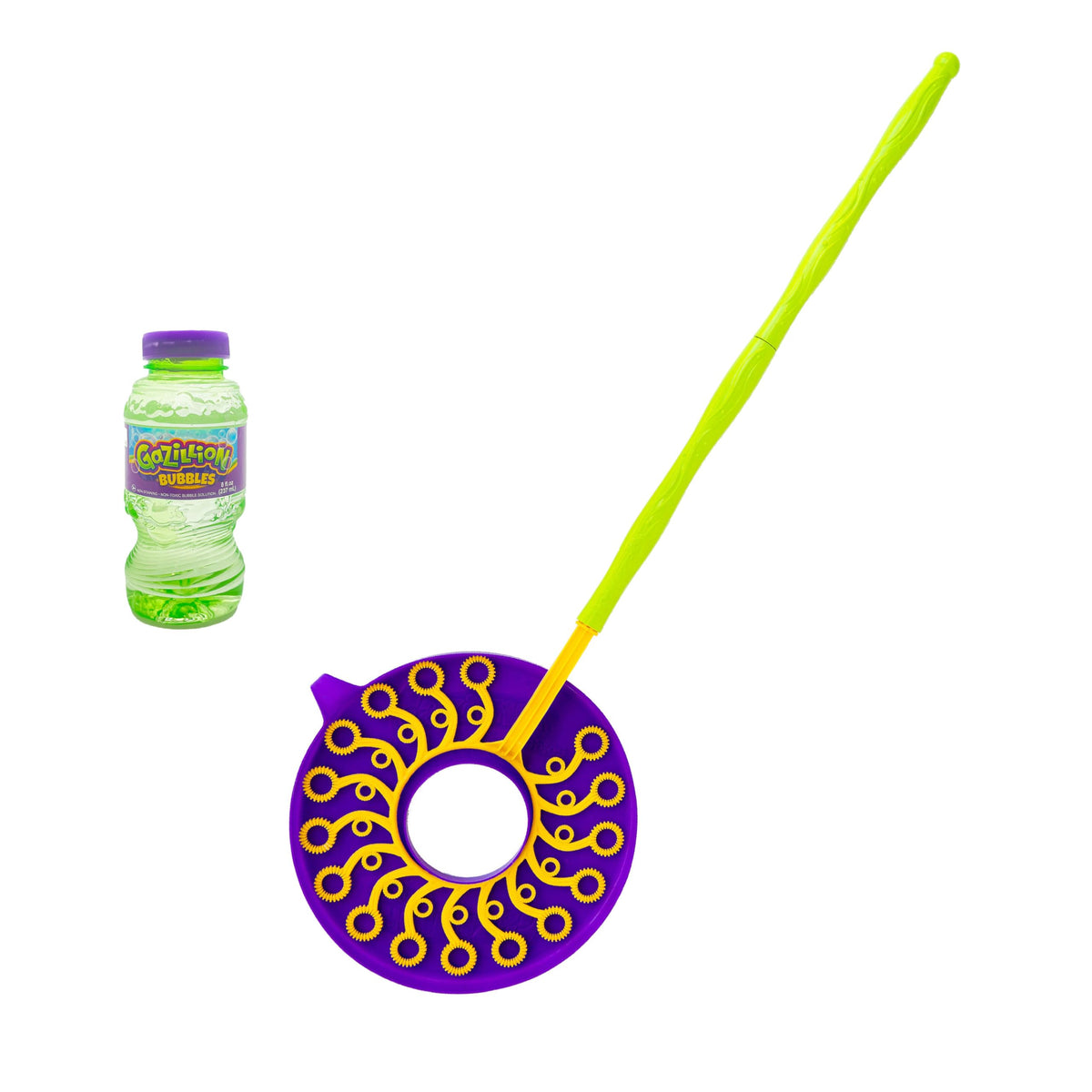 Gazillion Mega-Zillion Wand with 33 mini wands creates instant bubbles for playful scenes.