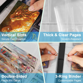 Gbchais 3 ring binder design enables quick sleeve changes