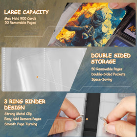 Gbchais 3-ring metal binder allows easy page swaps and customization.