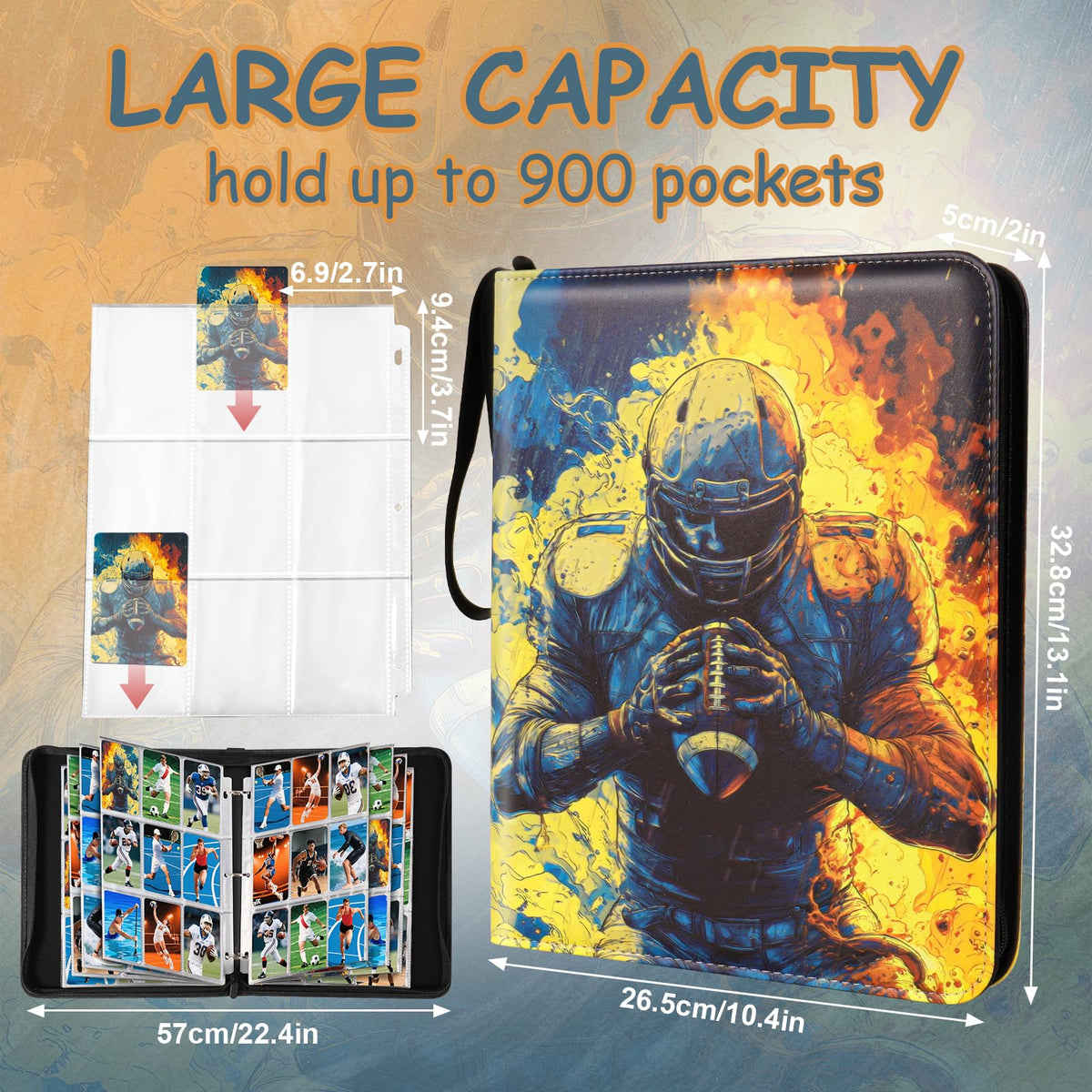 Gbchais 50 double-sided pages display cards clearly without removal.