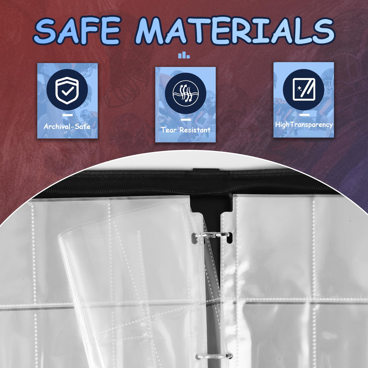 Gbchais double-sided pages inside show a 900-card capacity organized display