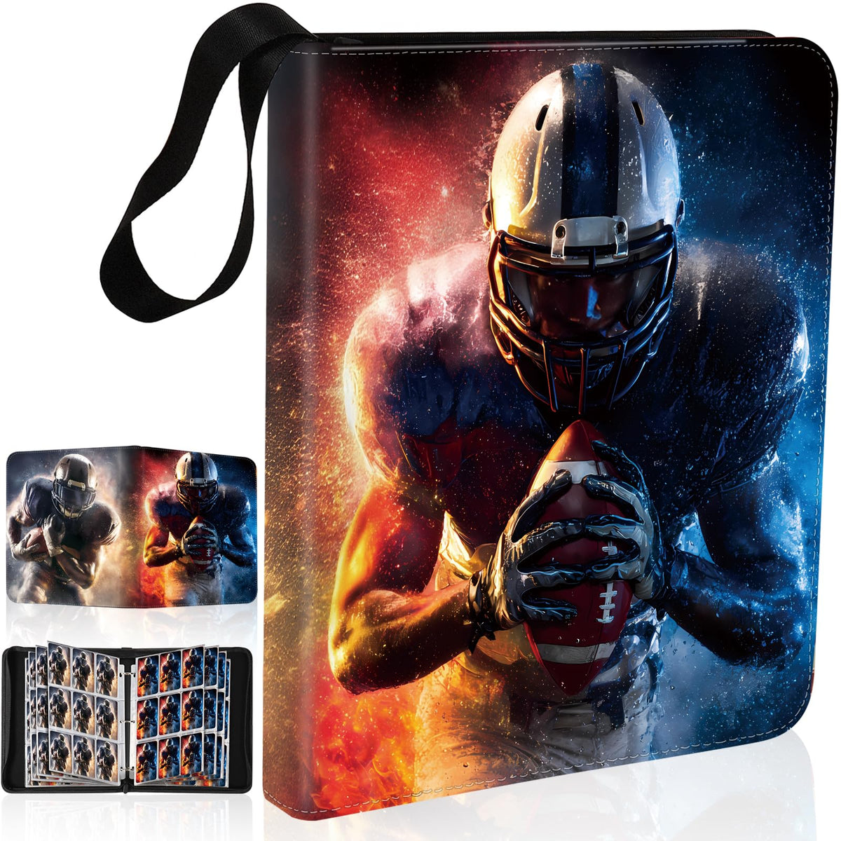 Gbchais 9-pocket binder front cover shows durable PU leather for long-lasting protection