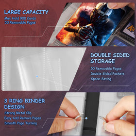 Gbchais opened-pages reveal high-transparency sleeves for viewing cards without removal