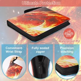 Gbchais Fire & Ice Dragon binder open view shows spacious internal layout for easy card access