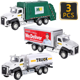 G.C 3-pack diecast garbage truck with rugged alloy body for durable play