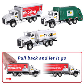 G.C 3-pack diecast metal body trucks emphasize durable construction for active play