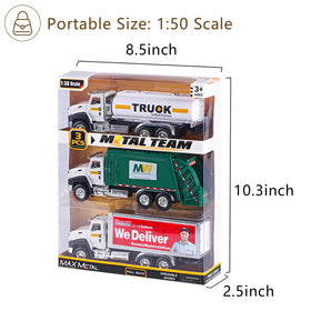 G.C 3-pack diecast scale 1:50 trucks for authentic play