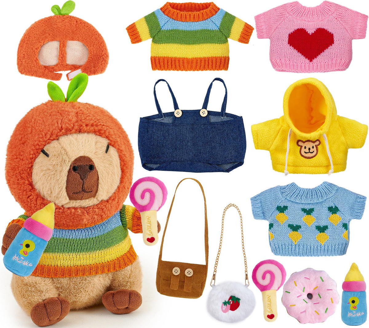 G.C capybara plush dress-up set for imaginative pretend play