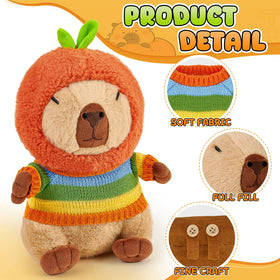 G.C capybara plush wearing sweaters and hat for stylish outfits
