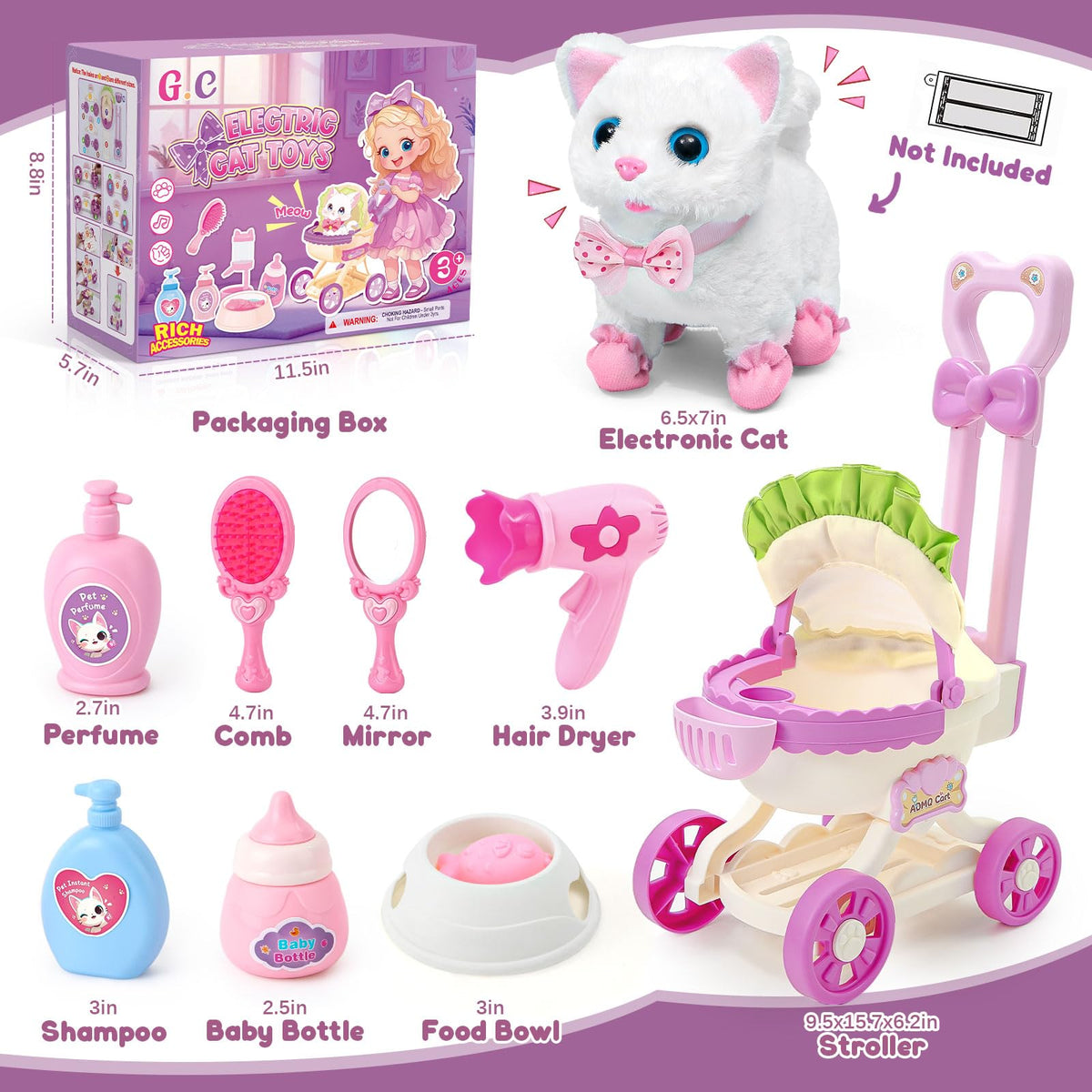 G.C cat toys: pet stroller for pretend walks with the cat.