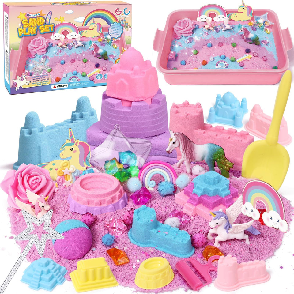 G.C Unicorn sensory bin storage box keeps play organized and mess-free