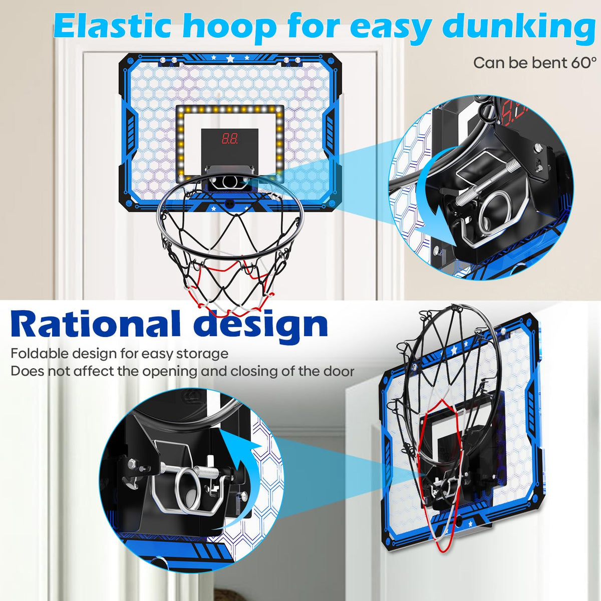 Gcobup durable backboard with shock-absorbing padding to reduce noise