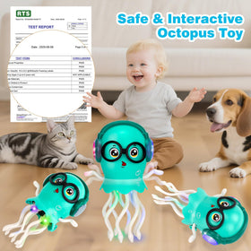 GDBAQAN Dancing Octopus Toy wheel-drive design enables smooth sliding and obstacle avoidance